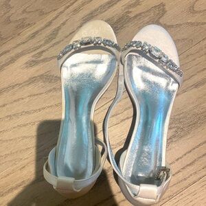 White evening gown shoes